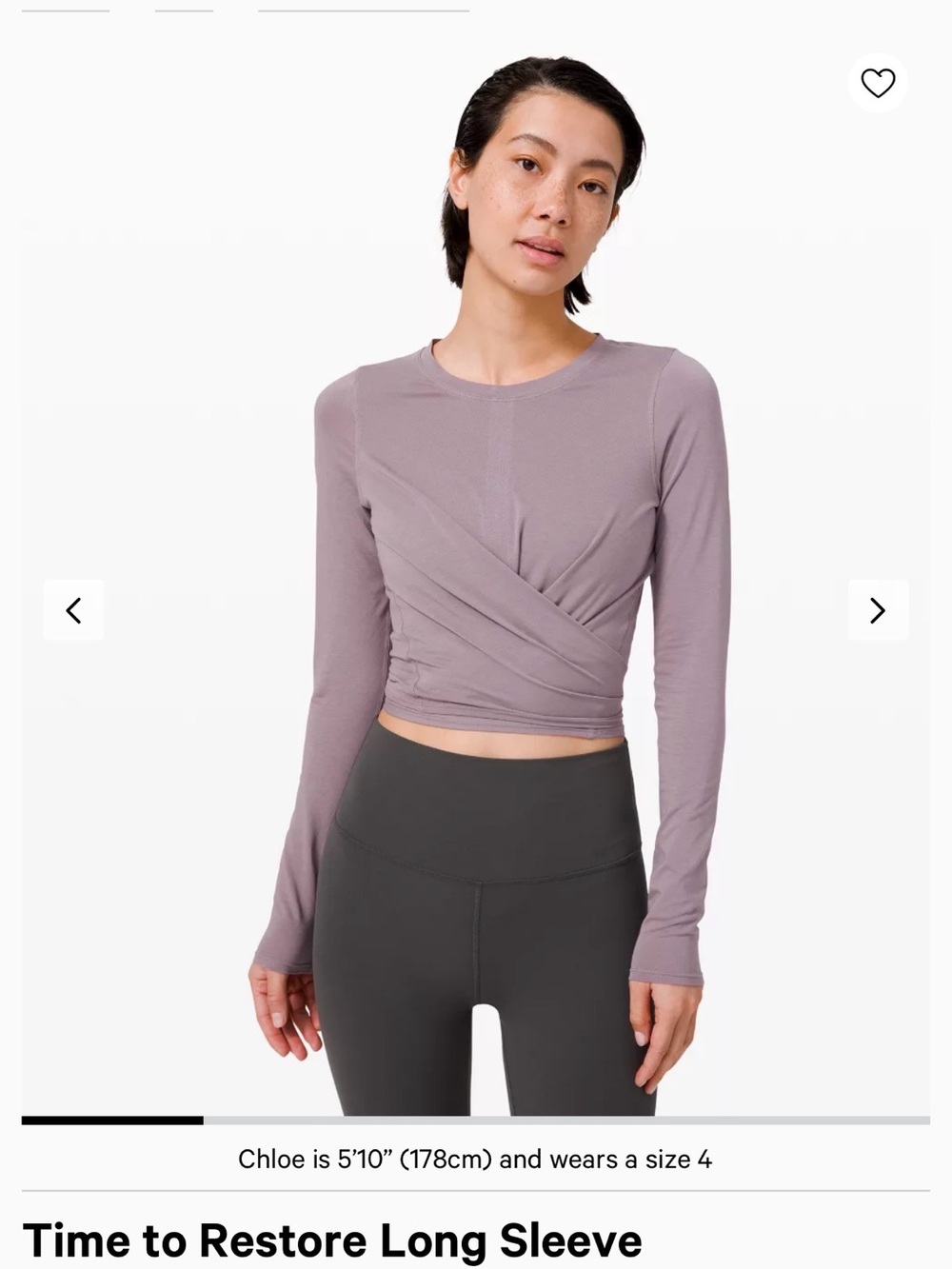 lululemon athletica Mauve Tie-Front Long Sleeve Top
